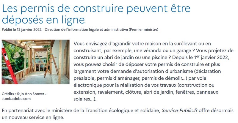 Permis de construire en ligne