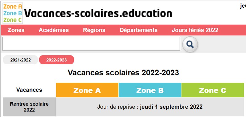 Vacances 2022-2023